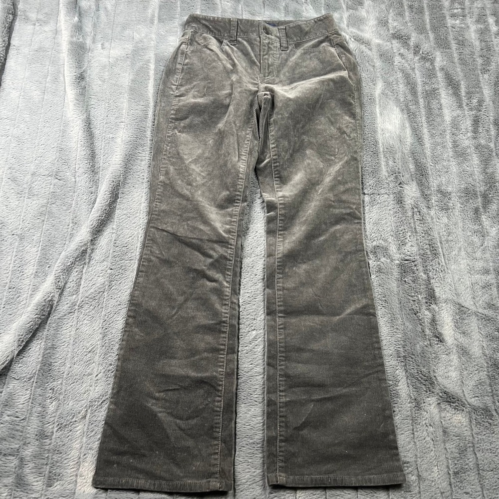 Talbots Petites Curvy Corduroy Pants Gray Bootcut Size 0P Stretch Fine Wale